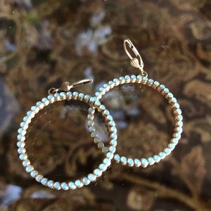 Gold and Stone Hoops